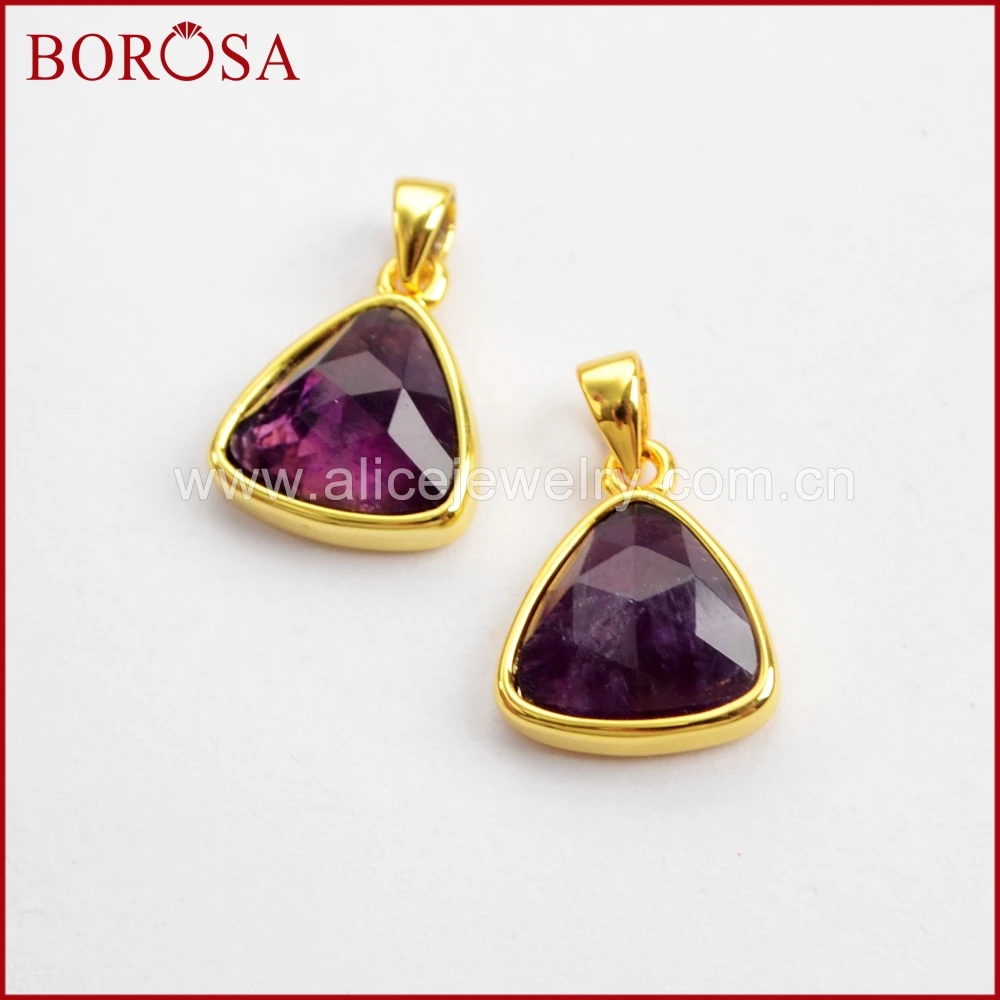 BOROSA шт. 10 треугольник многоцветные граненые камни кулон покрытие цвет