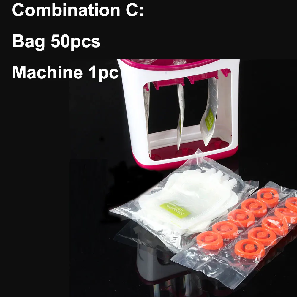 Combination C GT Набор для изготовления детского питания, станция для выдавливания еды, контейнер для хранения детского питания, Фруктовое пюре, упаковочная машина, станция для сока - Цвет: Combination C