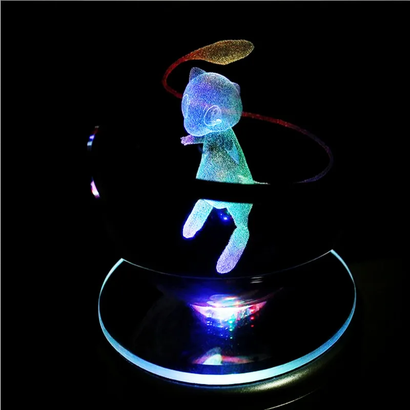 Geng ghost elves диаметр 5 см стеклянный Pokemon Pocket Monster Mewtwo 3D светодиодный ночник настольная лампа Usb СВЕТОДИОДНЫЙ светильник 3d светодиодный светильник - Испускаемый цвет: Diameter 5cm