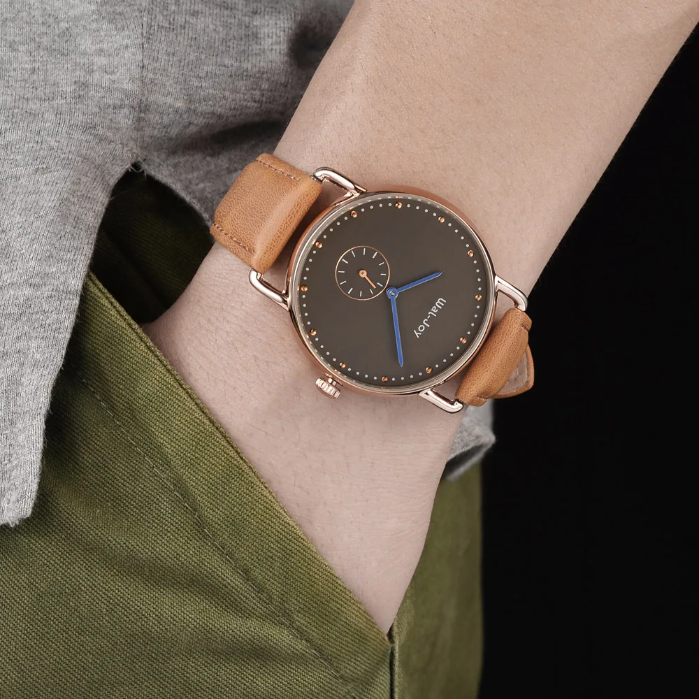 

Wal-Joy New Mens Watches Top Brand Luxury Quartz Watch PU Leather Straps Business Elegant Casual Watches Gifts For Men Hot