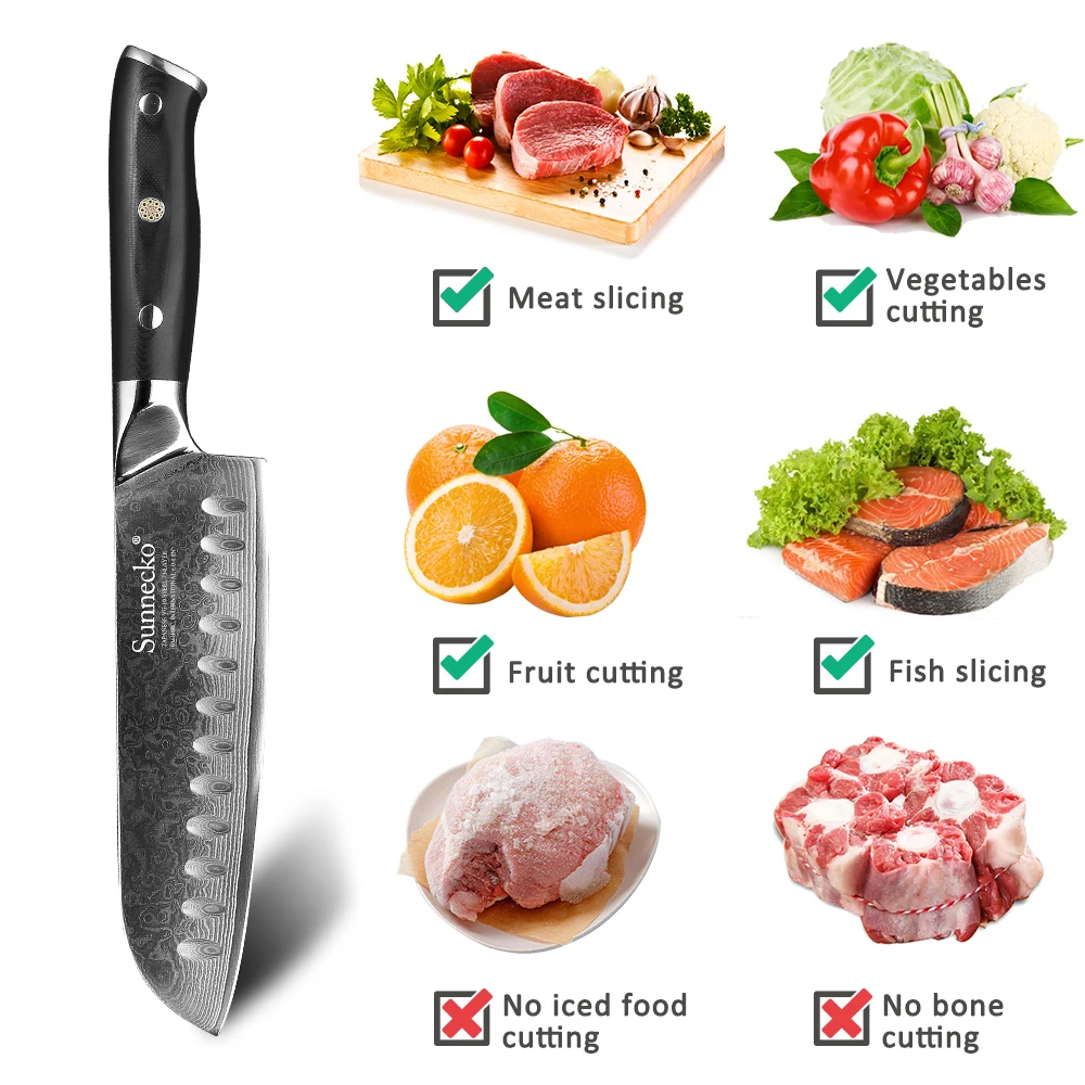 SUNNECKO 3 шт. набор кухонных ножей острый Santoku нож для очистки овощей японский VG10 Core Дамасская Сталь G10 Ручка резак инструменты