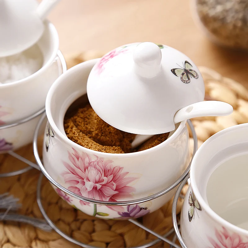 Керамическая банка для хранения с крышкой набор полок ложки/Аксессуары кухонных
