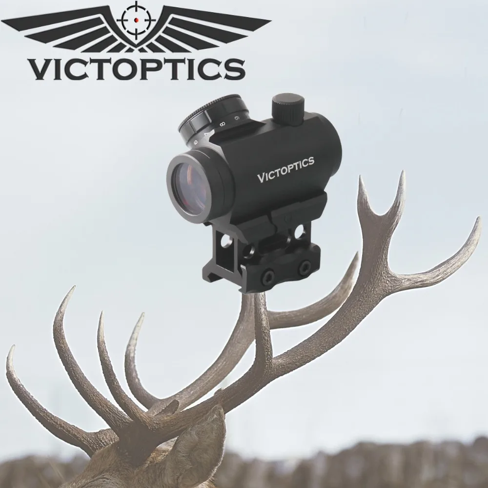VictOptics 1x22 дешевая красная точка прицел Красная с Riser Picatinny 21 мм Крепление 11 уровней