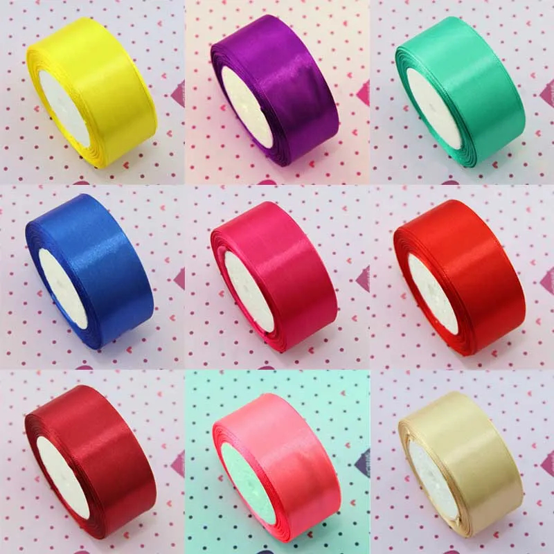 1 Рулон/25 Yardas Multi color Шелковый Атлас Ювелирные Изделия Упаковочные Ленты DIY