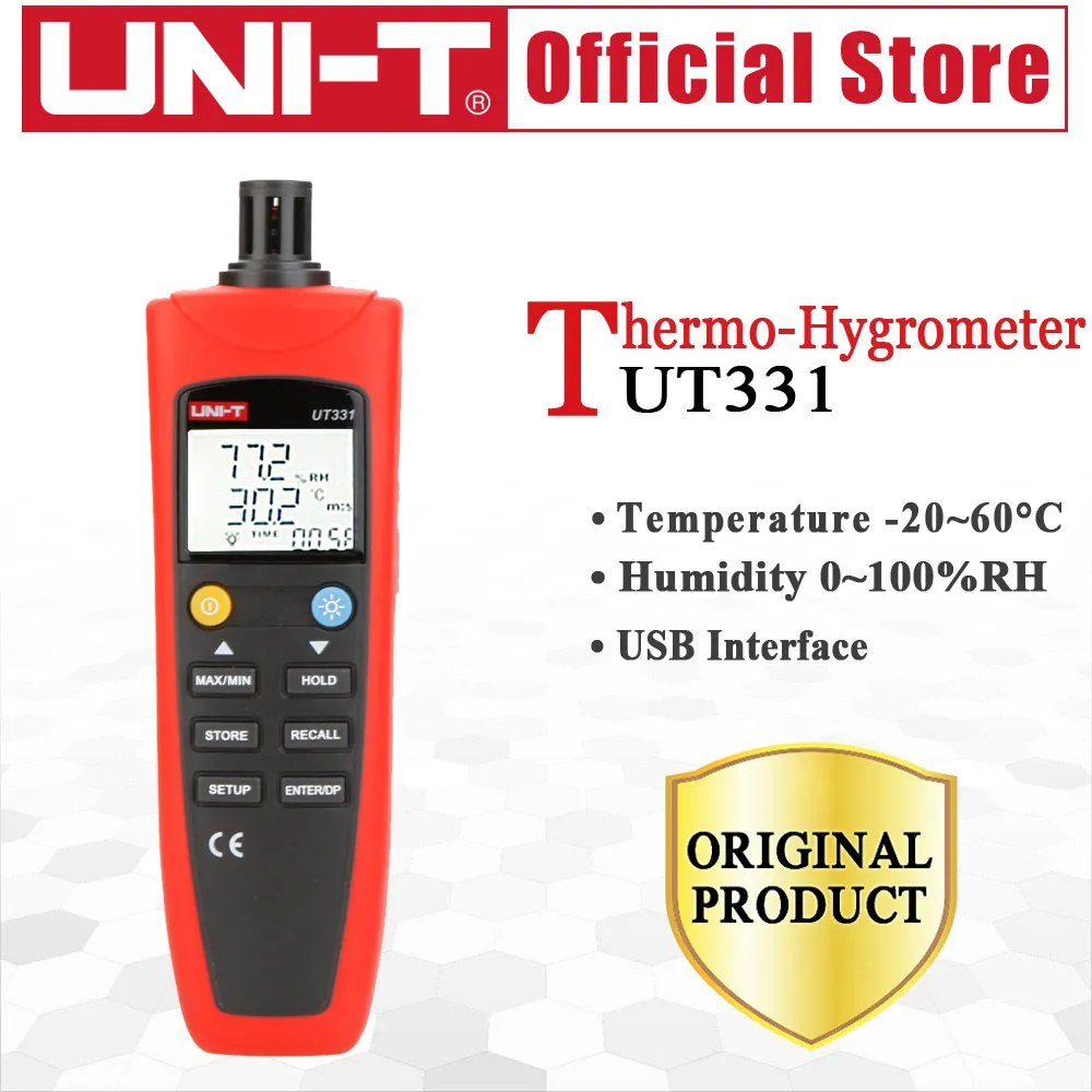 

UNI-T UT331 Digital Thermo-Hygrometer Temperature Humidity Unit Selection USB Interface