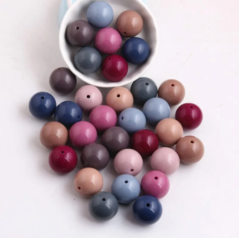 Яркие осенние цветные крупные Акриловые Твердые бусины OYKZA для детской моды