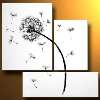 

Hand Painted Oil Painting Dandelion-Modern Oil Painting On Canvas Art Wall Decor-Floral Oil Painting Wall Art