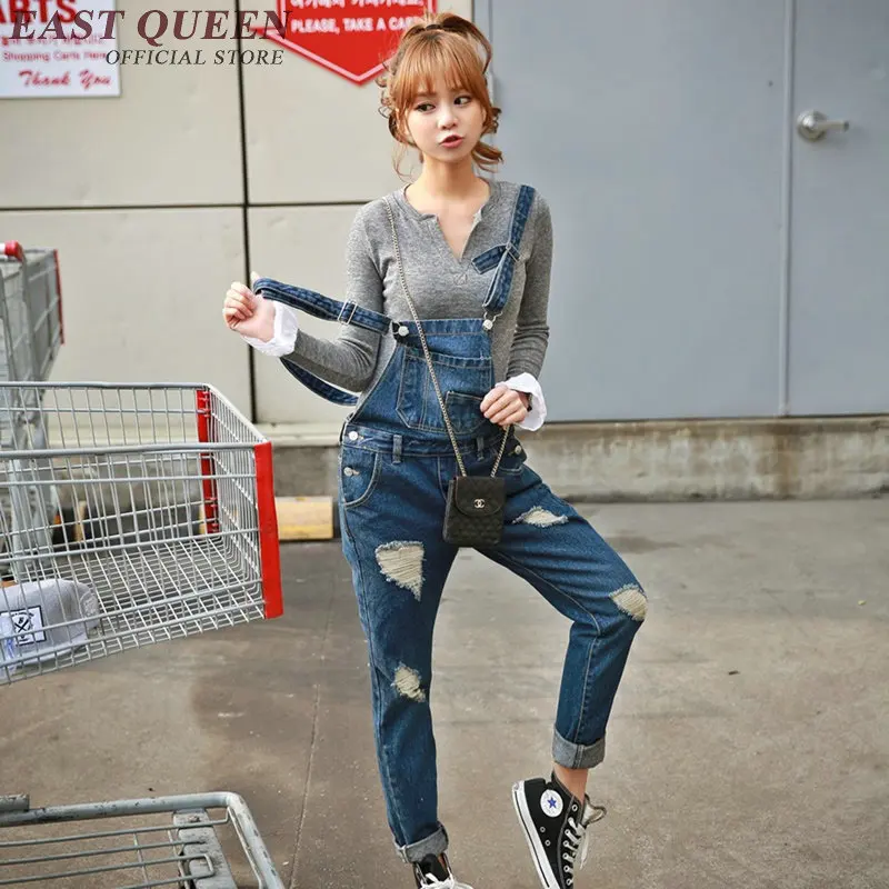 

Female denim jumpsuit womens jumpsuit long denim jumpsuit women 2018 new arrivals women jeans ripped pants AA1110