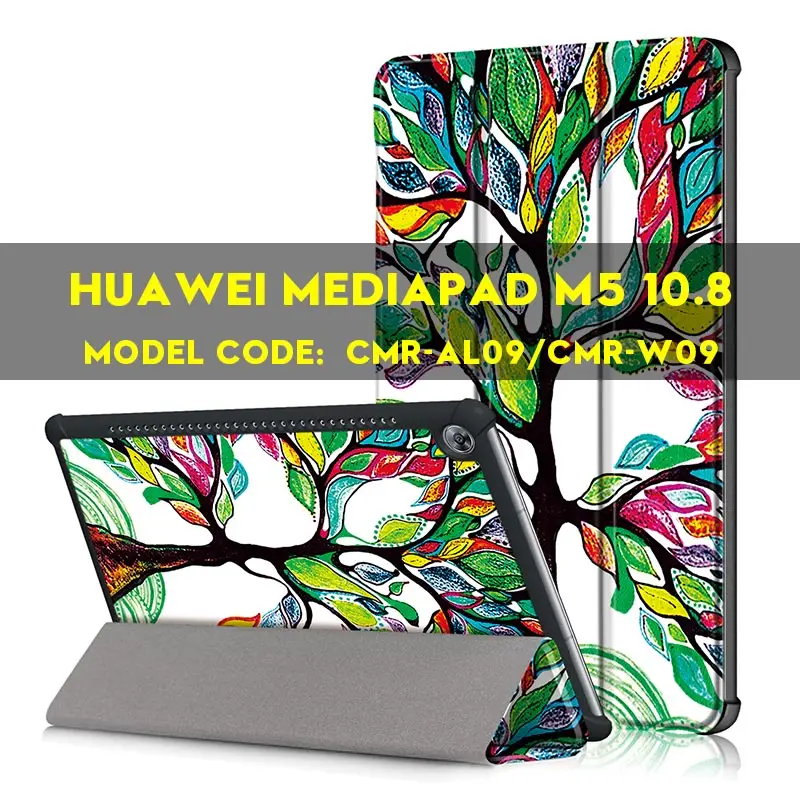 M5 10.8 Big tree AIEACH чехол для huawei MediaPad M5 10,8 CRM-AL09 CRM-W09 из искусственной кожи смарт-чехол с откидной крышкой держателем для huawei MediaPad M5 8,4 чехол - Цвет: M5 10.8 Big tree