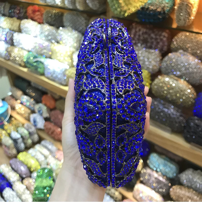 

XIYUAN Crystal Clutch Purse Blue Evening Bags Clutches Women 2018 Gold And Silver Clutch Ladies Bags Fashion Rhinestone Handbags