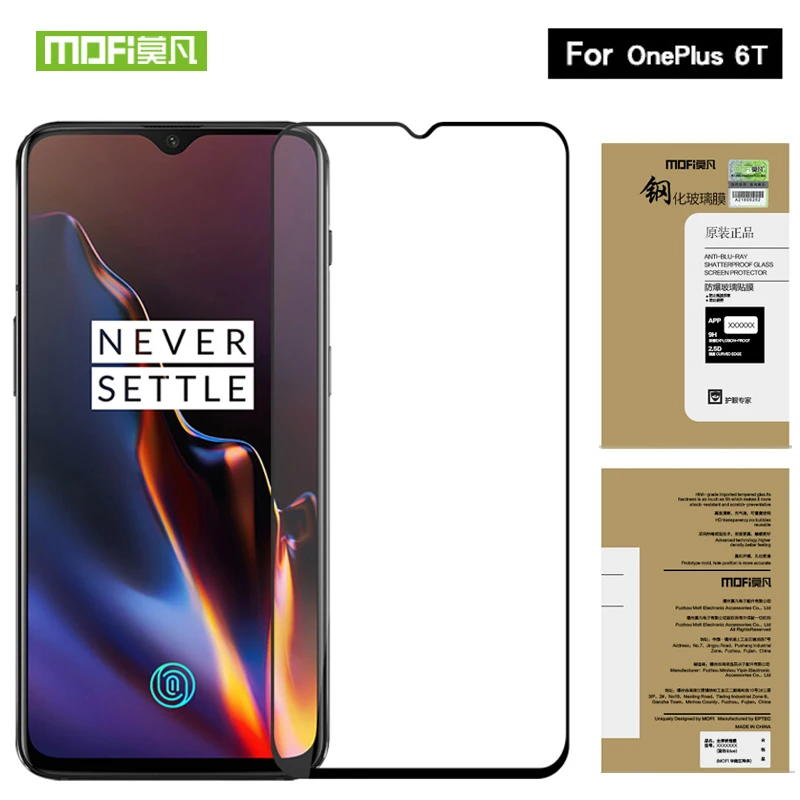 Для One Plus 6 T стекло MOFi для OnePlus 6 T защита экрана полное покрытие закаленное защитное флимовое стекло для One Plus 6 T