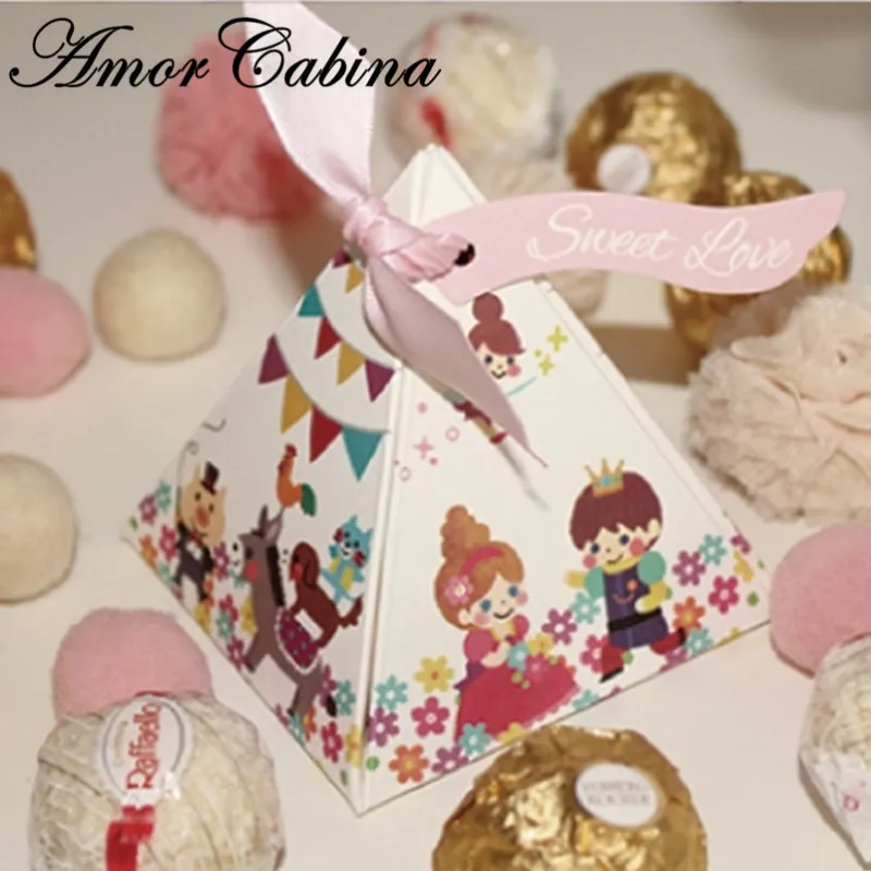 

30pcs Children's party cute graffiti two-faced cartoon animal elephant / rabbit baby shower candy box children's birthday gift