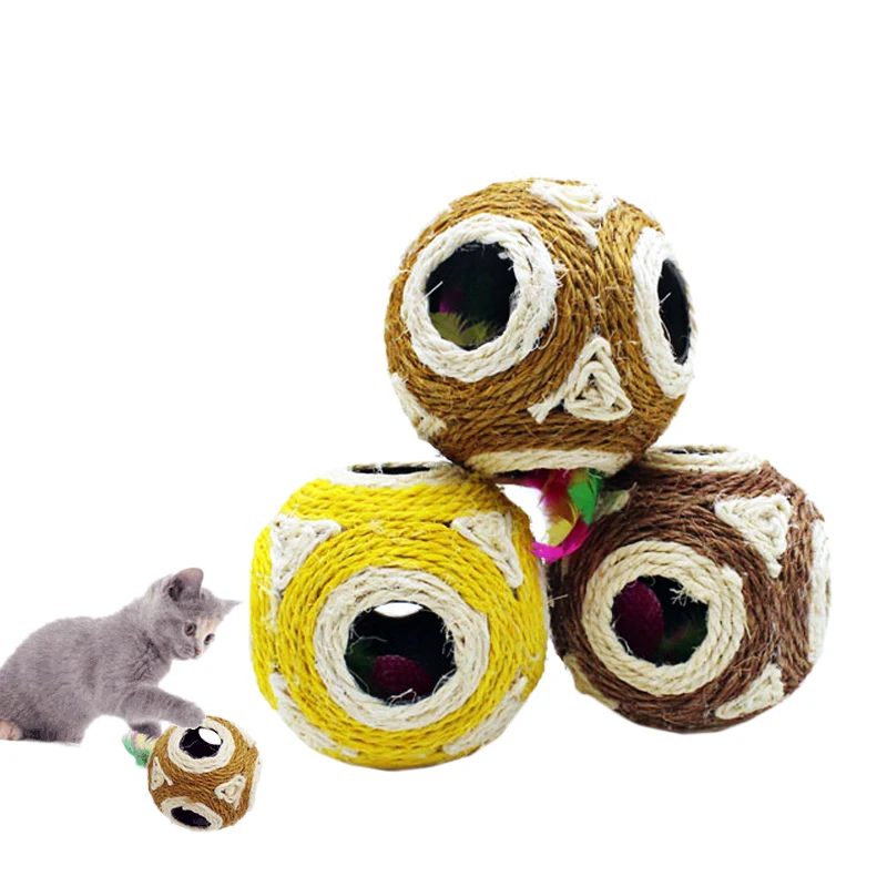 Игрушка для кошек Sisal Интерактивная чесалка с натуральными шариками игрушка