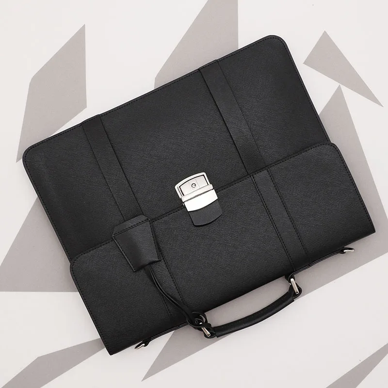 

Simple Business Men's Handbag Casual Shoulder Bag Large Capacity Genuine Leather Briefcase.