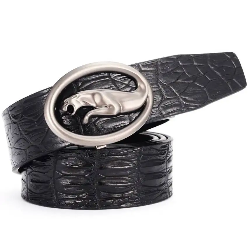 

Men Automatic Buckle Genuine Leather Alligator Belt Designer Leopard Belt Crocodile Grain Luxury Jeans Belt Waistband HB010