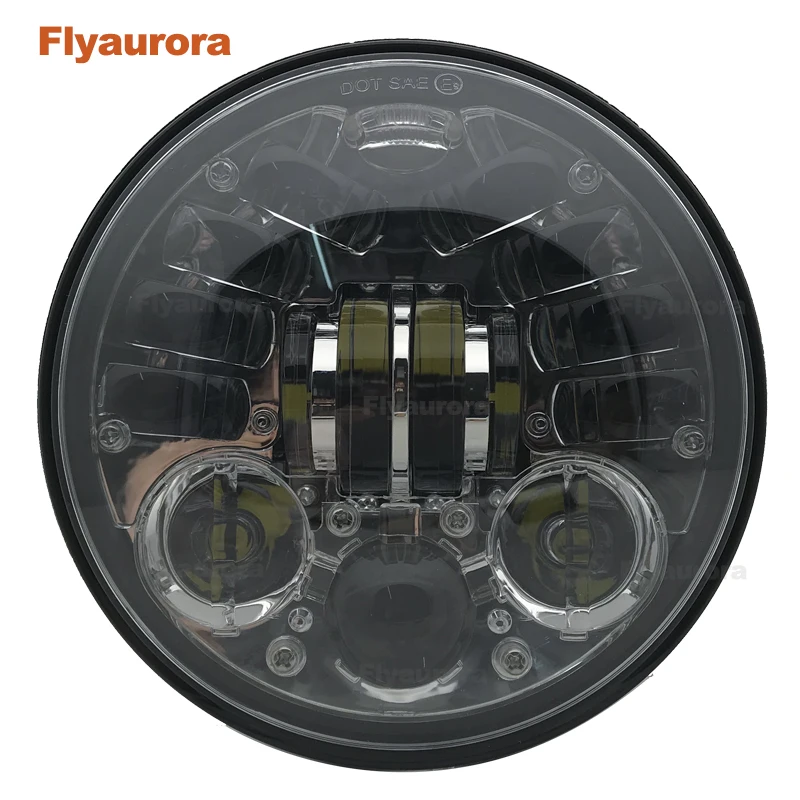 5.75&quot Projector Headlight with Lamp Shell Bracket For Cafe racers Kawasaki Vulcan Honda Suzuki Motorcycle Flyaurora |