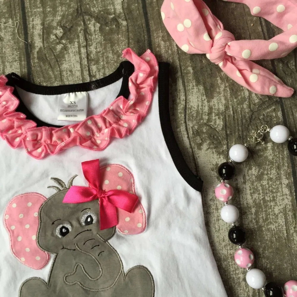 baby Girls Summer clothes children cute elephant top outfits girls ruffle capri pant clothing with accessories | Детская одежда и