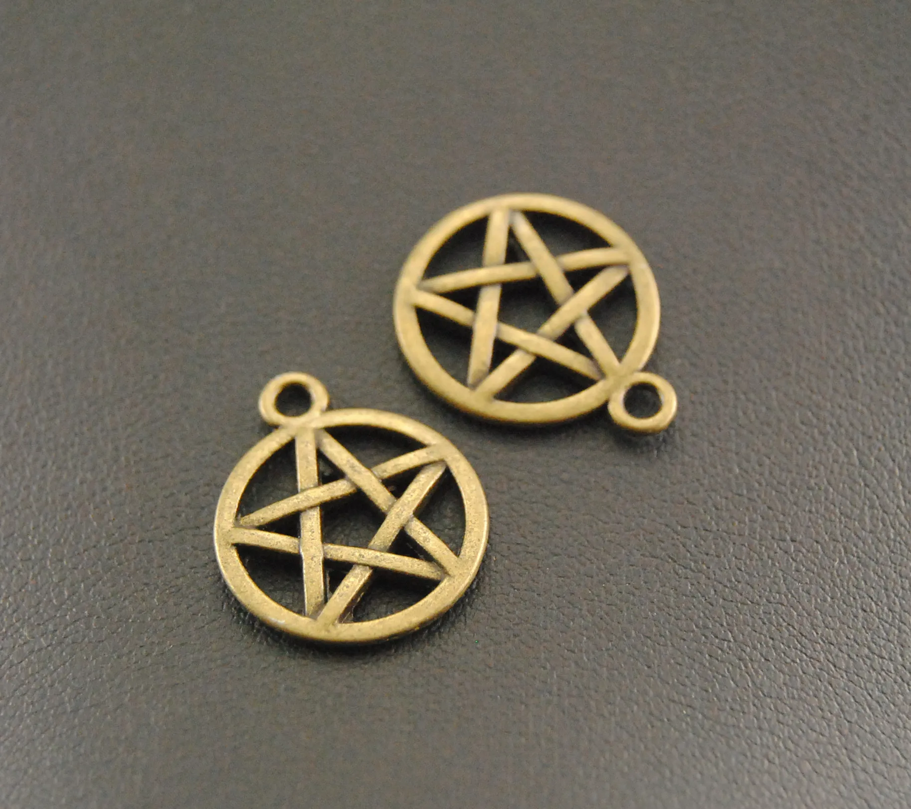 Подвески Wicca в виде пятиконечной звезды Давида 10 шт. бронзового/серебряного цвета
