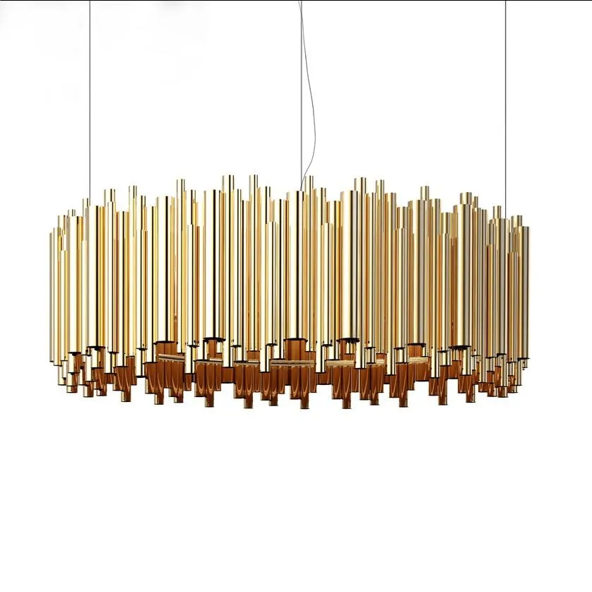 

Luxury Gold Aluminum Alloy Tube Belina 70 LED Pendant Lights Lamps Suspension Luminaire Restaurant Hotel Lobby Project light