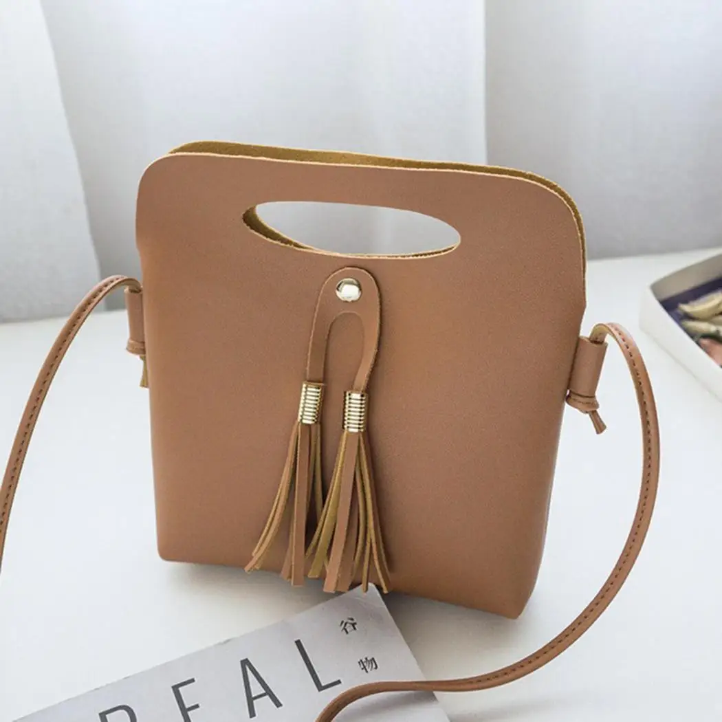 Женская Мини однотонная Магнитная кнопка кисточка сумка мешок Повседневная 1 22x20