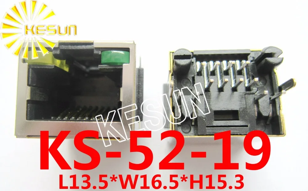

100PCS x RJ45 8188P-8P8C Shield type With LED PCB Modular jack Network socket LAN CONNECTOR plug 180degree top-entry