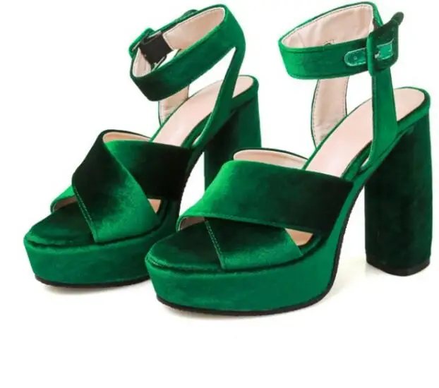 Лето горячий продавать вино красного бархата платформы сандалии sexy открытым