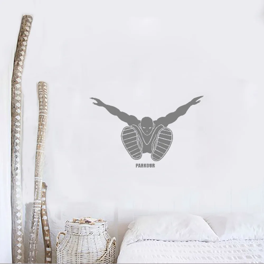 Parkour Wall Decal Sticker Free Running Tracers Jump Sport Vinyl Boys Bedroom Art Mural Vinilos Paredes Wallpaper LC044 | Дом и сад