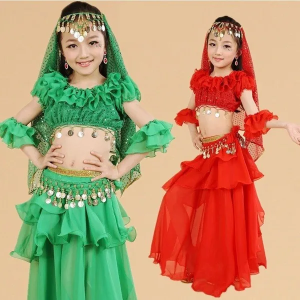Детский костюм для танца живота 4 цвета|wear skinny|wearing mini skirtsskirt frill |