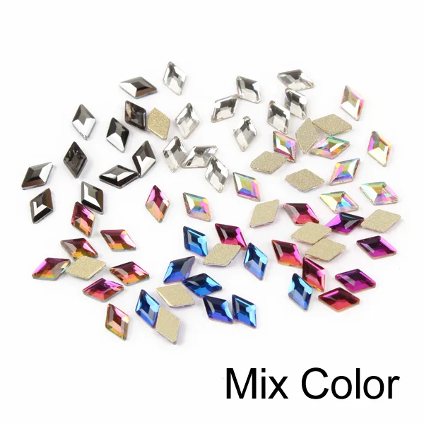 Mix color 30/100 шт ромбовидные Стразы для ногтей, кристаллы, стеклянные камни для дизайна ногтей, декоративные подвески, драгоценные камни, ювелирные изделия, аксессуары - Цвет: Mix color
