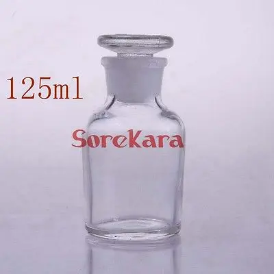 

125ml Glass Reagent Bottle With Ground-in Glass Stopper Narrow Mouth Transparent Glass Bottle