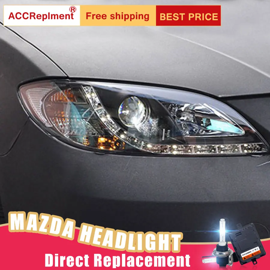 2 шт. светодиодный фары для Mazda 3 2006-2012 светодиодный автомобильный фонарь ангельские глазки ксенон HID комплект Противотуманные фары светодиодный дневные ходовые огни