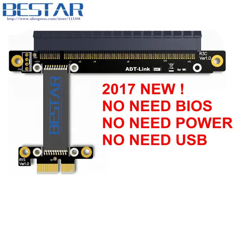 

PCI-E 3.0 1x To 16x Riser PCIe x16 x1 Extension cable 25cm 35cm 45cm 55cm 60cm PCI-Express Gen3 8Gbps High speed Low-energy