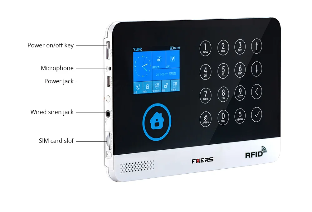 FUERS, беспроводная домашняя GSM wifi сигнализация, интеллектуальное приложение Andriod/IOS, сигнализация, домашняя охранная сигнализация, беспроводной Стандартный комплект