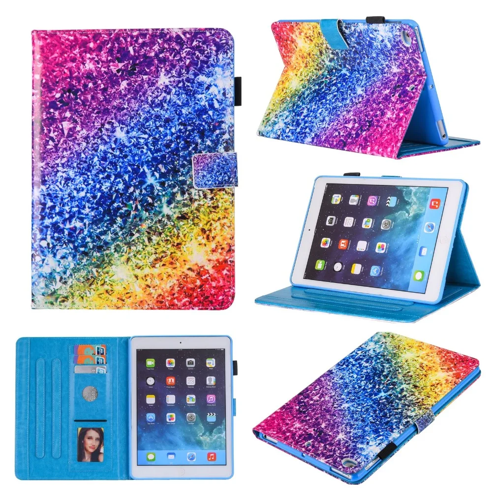 

Модный чехол для планшета с художественным принтом для iPad A1822 A1823, откидной Чехол-книжка из искусственной кожи, магнитные чехлы-подставки дл...