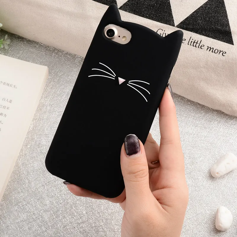 Черный Для iphone 6, 6 S, 7, 8 Plus, 5S, SE, 5C, пара мягких чехлов, чехол с сердечками, блестящими звездами, удачей, котом, чехол с динамичным жидким зыбучим песком - Цвет: Черный