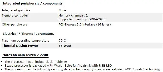 Новый процессор amd ryzen 7 2700 r7 3 2 ГГц Восьмиядерный с шестнадцать нитями 65 Вт