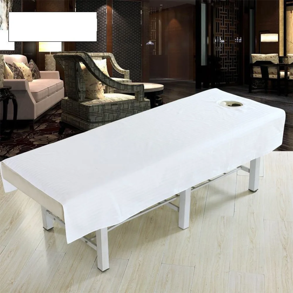 Cotton Massage Table Cloth Bed Cover Sheet Beauty Salon Spa with Face Hole Pure Color zk30 | Дом и сад