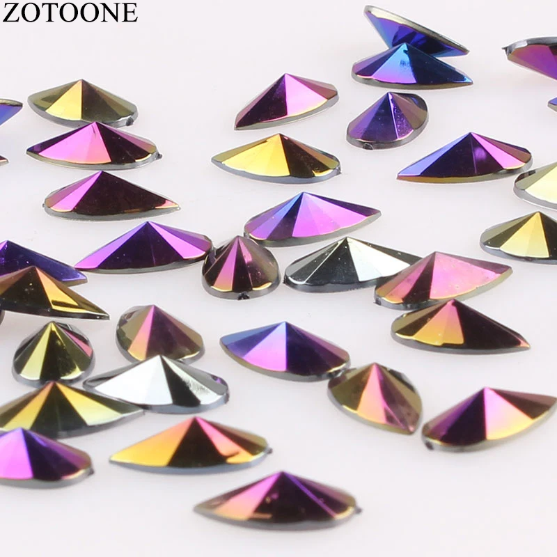 ZOTOONE 100 шт Кристалл AB Клей Flatback цвет акриловый дизайн ногтей блестящие стразы