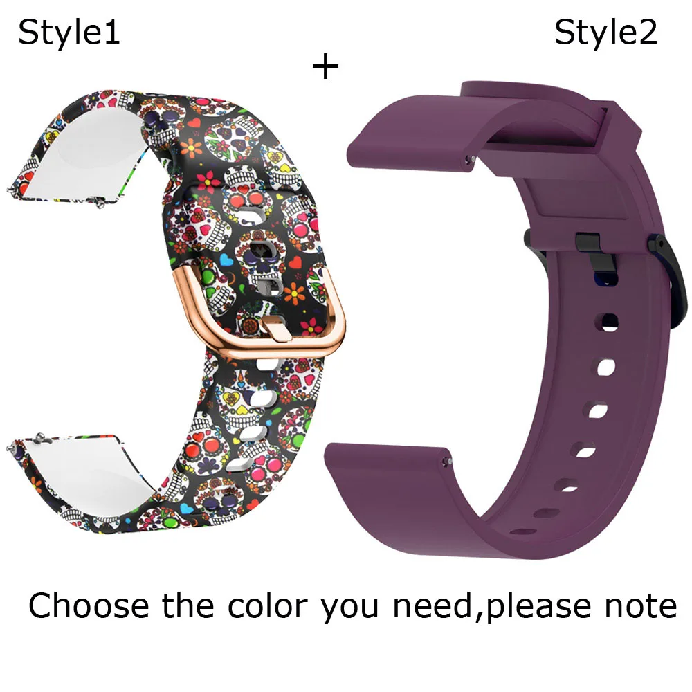 Color 2-Purple Для Xiaomi Amazfit GTS браслет Amazfit Bip ремешок для часов Amazfit GTR 42 мм силиконовый ремешок 2 шт - Цвет: Color 2-Purple