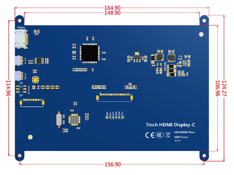 7,0 ''Raspberry Pi3 дисплей емкостный сенсорный экран HDMI HD lcd TFT 1024X600 800x480 монитор для Raspberry Pi 2B B pcduwin8