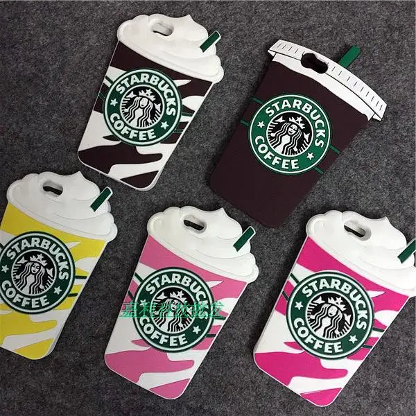 Горячие Продажи 3D Мультфильм Кремния Starbuck Чашка Кофе Крышки Случая для Apple iPhone 4 4s