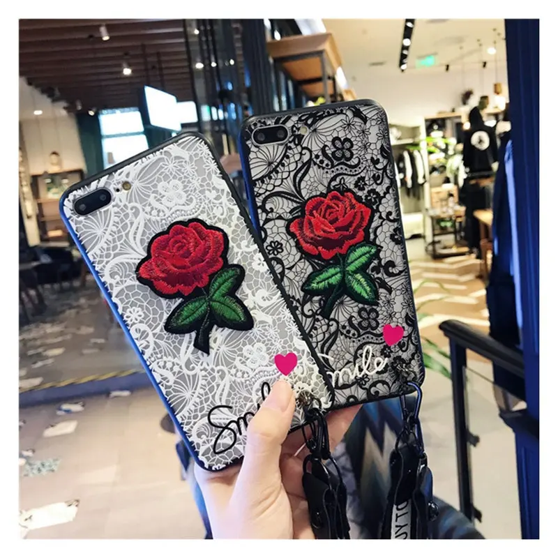 3D Sexy Lace Rose Flower Vintage Phone Case For Huawei P30 P20 P10 P9 P8 Plus P20Lite 2019 Full Edge Protection Back Cover Cases |