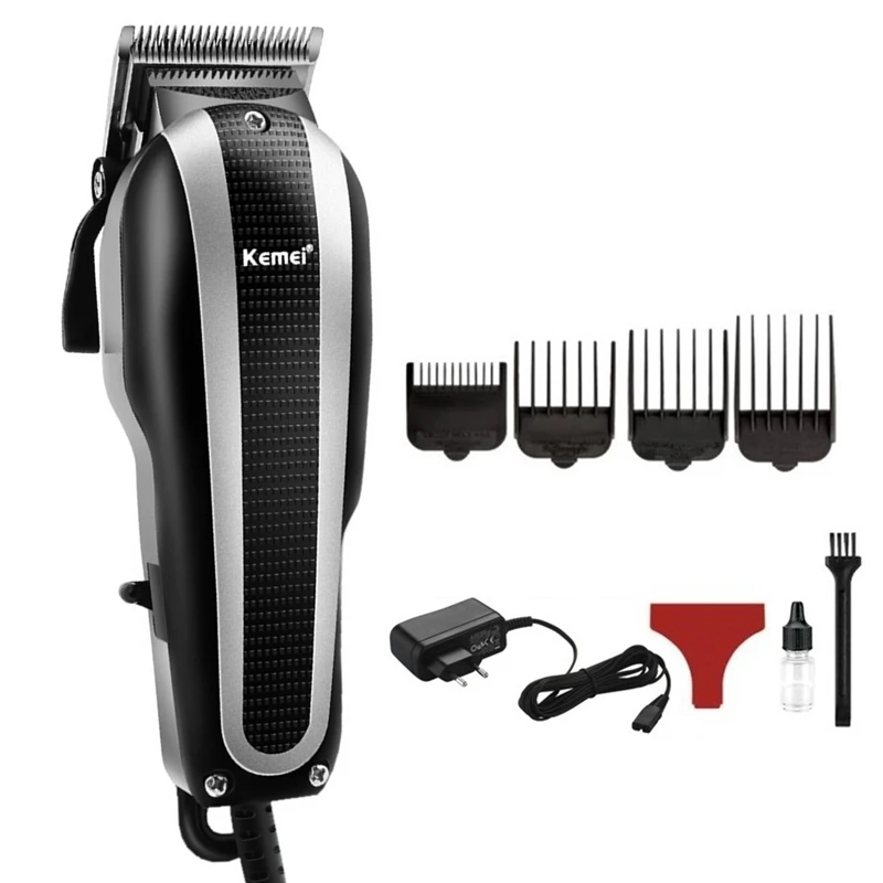 4pcs guide comb Парикмахерская Проводная профессиональная машинка для стрижки волос мощный триммер электрическая машина для резки волос стрижка Регулируемая blade220-240v напряжение - Цвет: 4pcs guide comb
