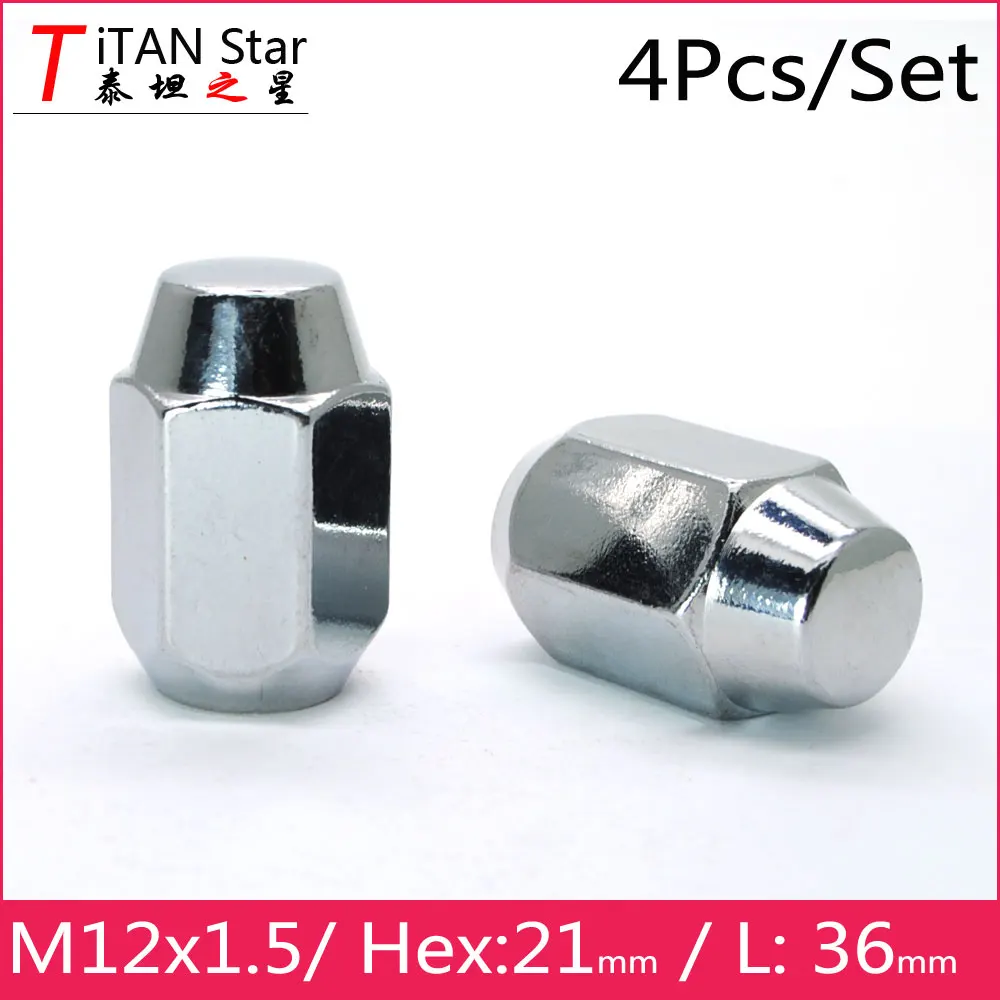 Колесные гайки M12x1.50 1 5 дюйма 4 шт. для колесных дисков шестигранные 21 мм Mazda KIA Hyundai