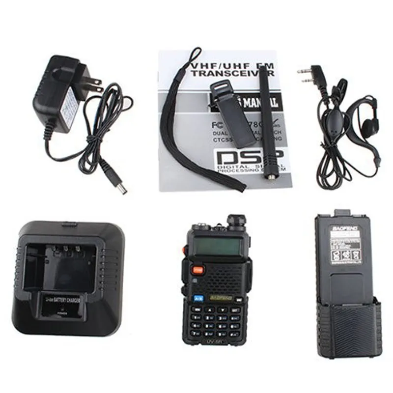 

2 шт. новое радио иди и болтай Walkie Talkie BaoFeng UV-5R 3800 мАч 5 Вт Dual Band Радио УКВ 136-174 МГц/UHF 400-520 МГц Портативный двухстороннее радио