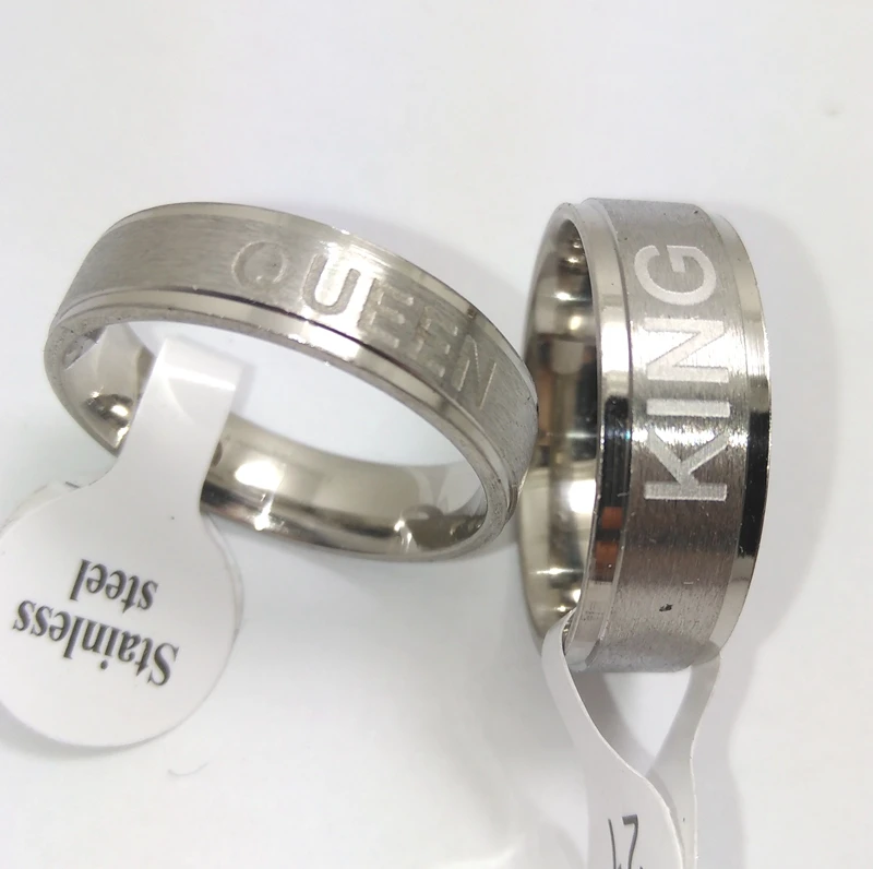 36pcs King and Queen 316L Stainless Steel Lovers Rings Couples Wedding Engagement Anniversary Band Wholesale Jewelry lots | Украшения и