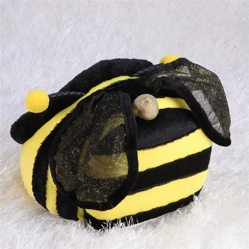 Yellow Bee Shape Warm Cat Bed House Pet Supplies Dog Cute Puppy Nest Shell Winter Sleeping Bag Products | Дом и сад