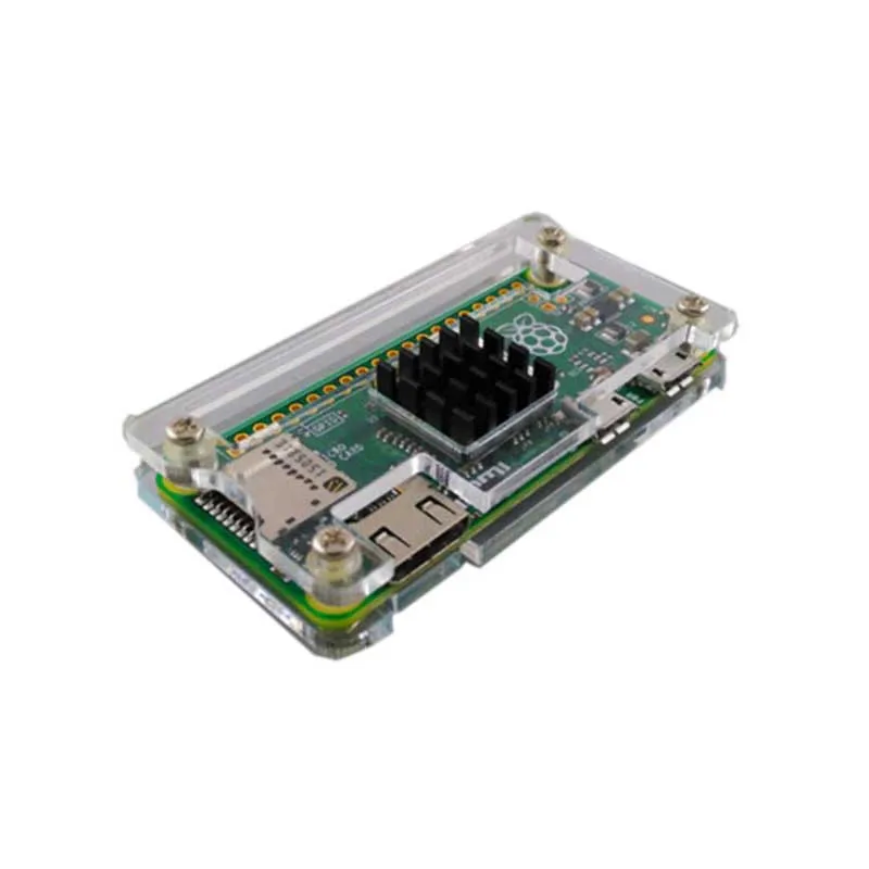transparent case Raspberry Pi Zero W беспроводной акриловый корпус с радиатором прозрачный черный корпус синяя коробка для RPI Zero W беспроводной - Цвет: transparent case