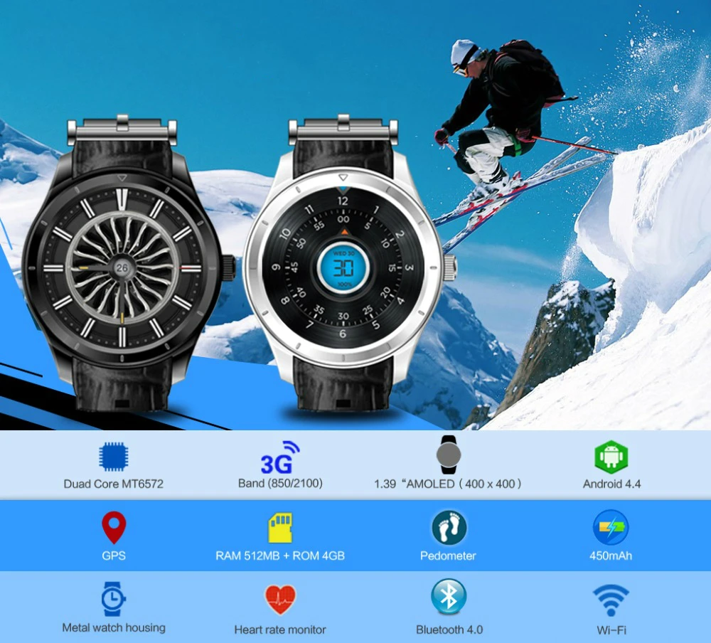 Q3 1,39 дюймов Amoled экран Смарт-часы Android 3g gps wifi Bluetooth монитор сердечного ритма умные часы мужские с кожаным ремешком