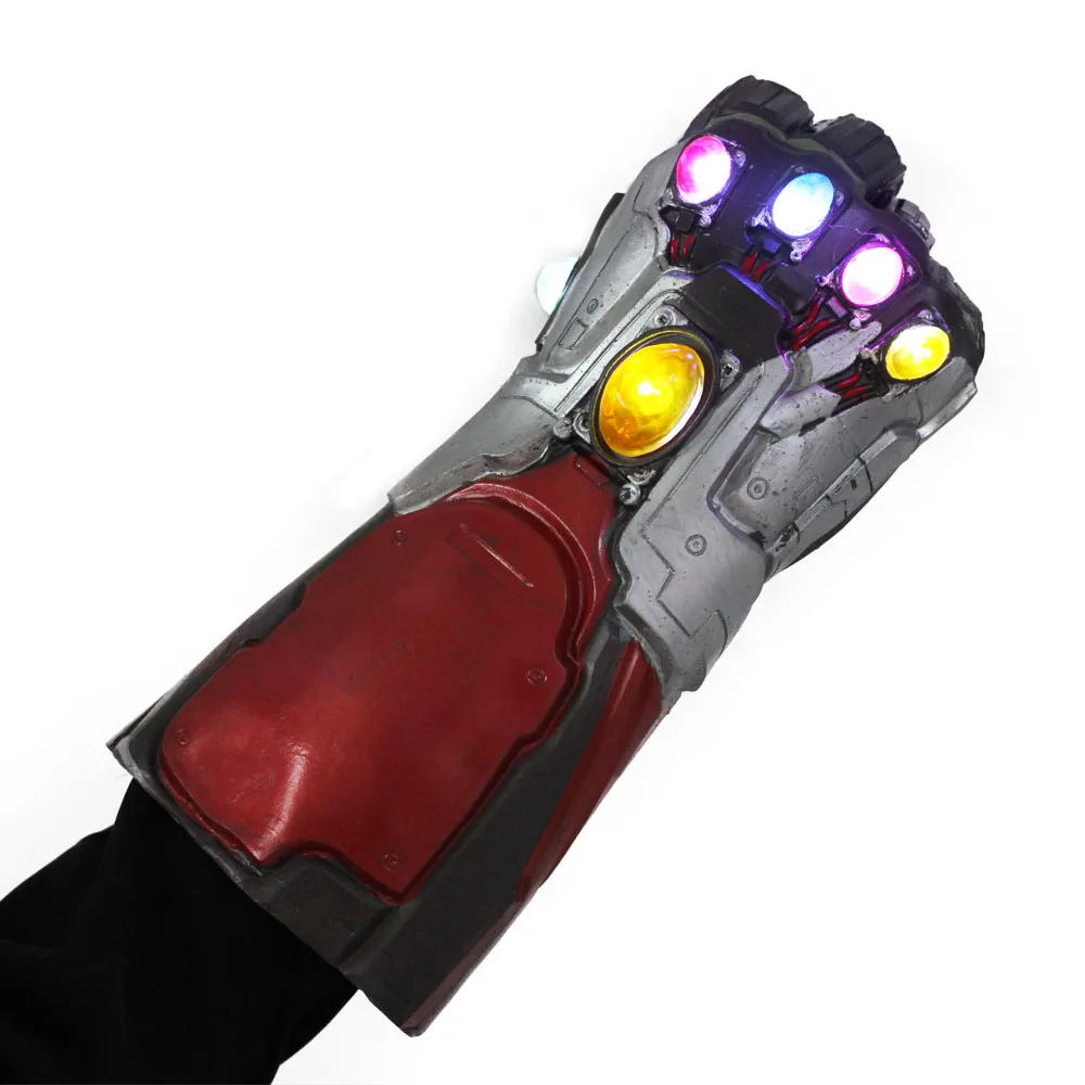 Латексные перчатки со светодиодным индикатором Endgame Железный человек Infinity Gauntlet